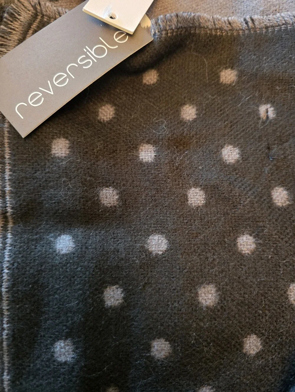 Aqua Polka Dot Woven Scarf - Exclusive to Bloomingdale's. Reversible. NWT. Gift